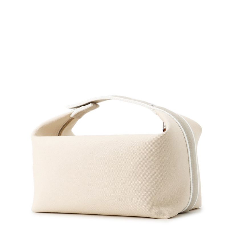 Hermes Pouch Bric-a-Brac GM Beige Silver Canvas