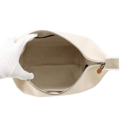 Hermes Pouch Bric-a-Brac GM Beige Silver Canvas