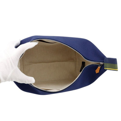 Hermes Pouch Bric-a-Brac GM Pavillon Marine Silver Canvas