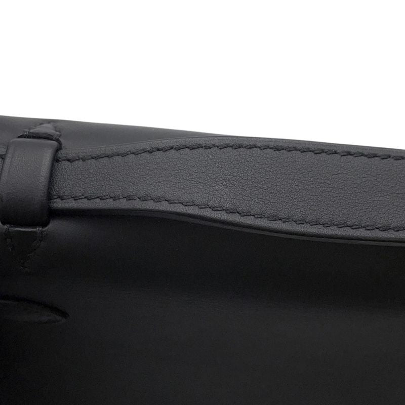 Hermes Handbag Pochette Kelly Black Gold Swift