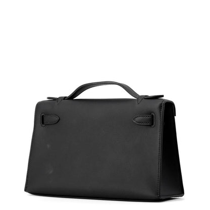 Hermes Handbag Pochette Kelly Black Gold Swift