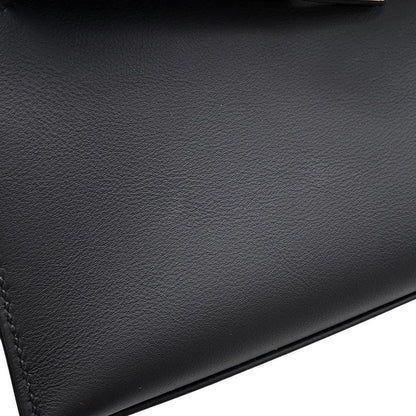 Hermes Handbag Pochette Kelly Black Gold Swift