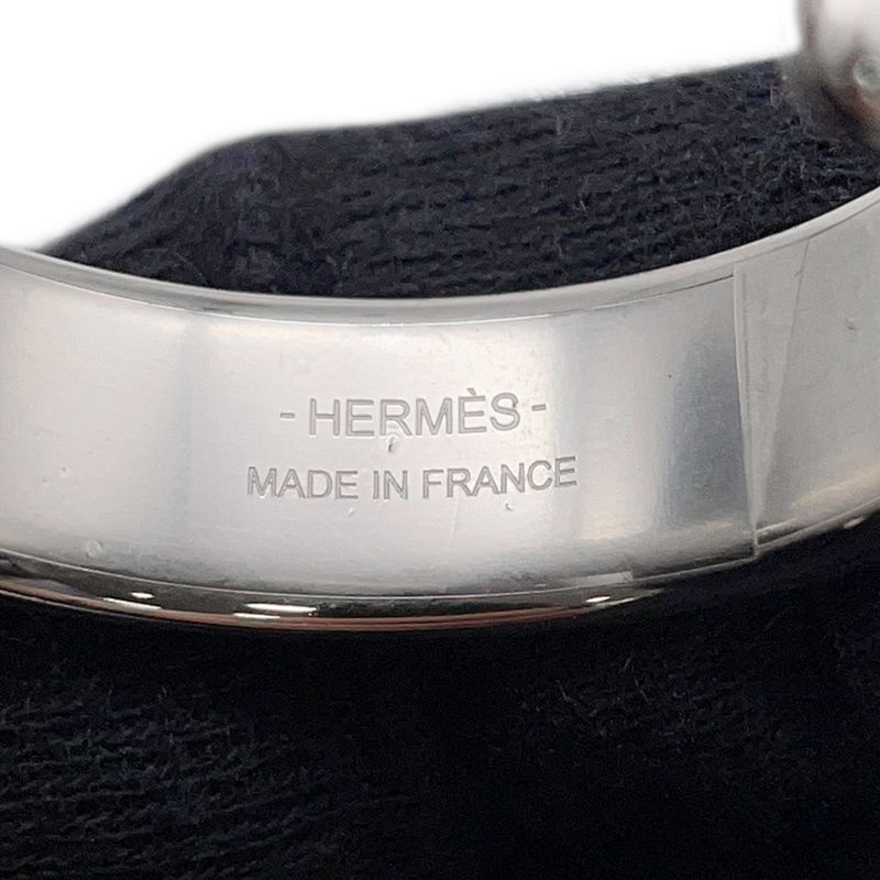 Hermes Earrings Olympe Etoupe Silver Epsom