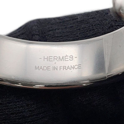 Hermes Earrings Olympe Etoupe Silver Epsom