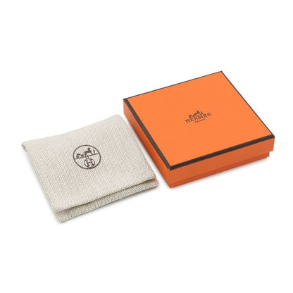 Hermes Earrings Olympe Etoupe Silver Epsom