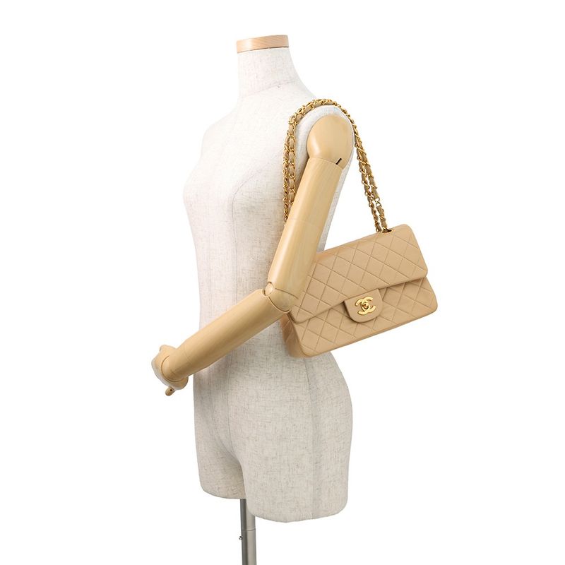 Chanel Chain Shoulder Bag Quilted 23 CC Logo Double Lambskin