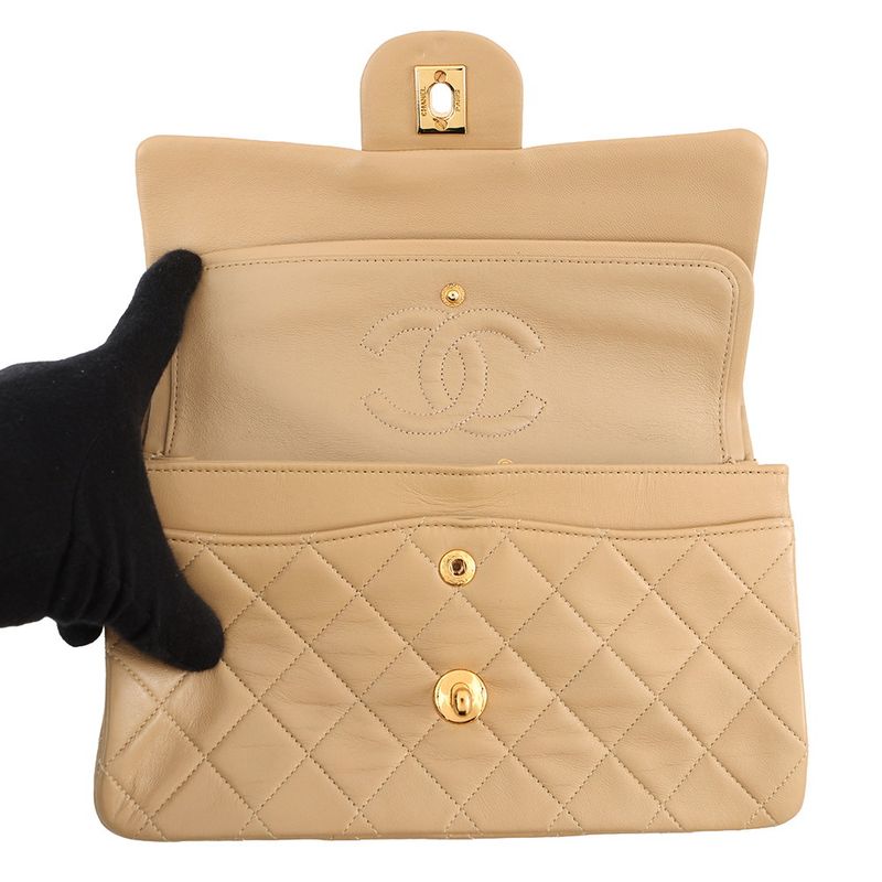 Chanel Chain Shoulder Bag Quilted 23 CC Logo Double Lambskin