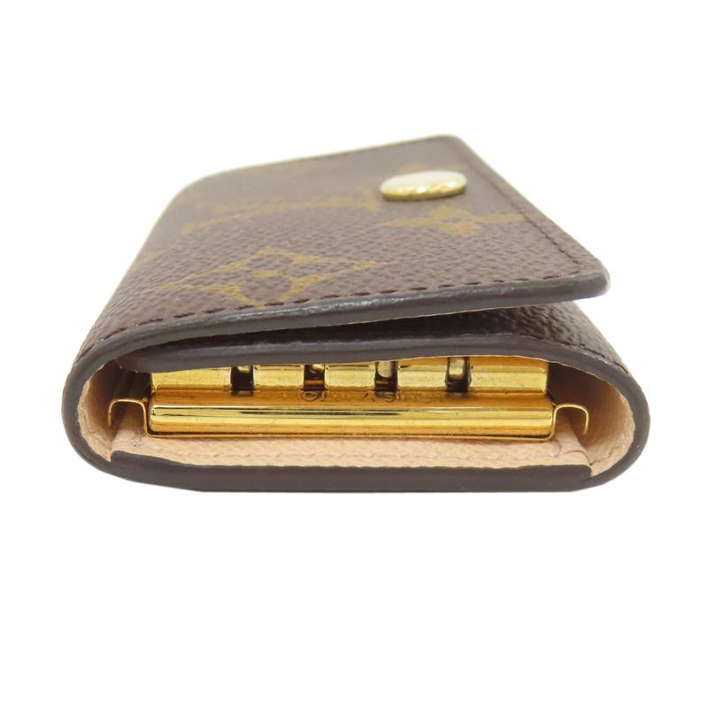 Louis Vuitton Multicles 4 Key Case Leather Key Holder Monogram Brown