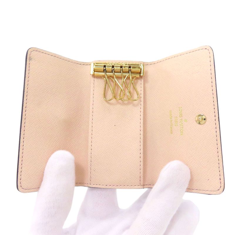 Louis Vuitton Multicles 4 Key Case Leather Key Holder Monogram Brown