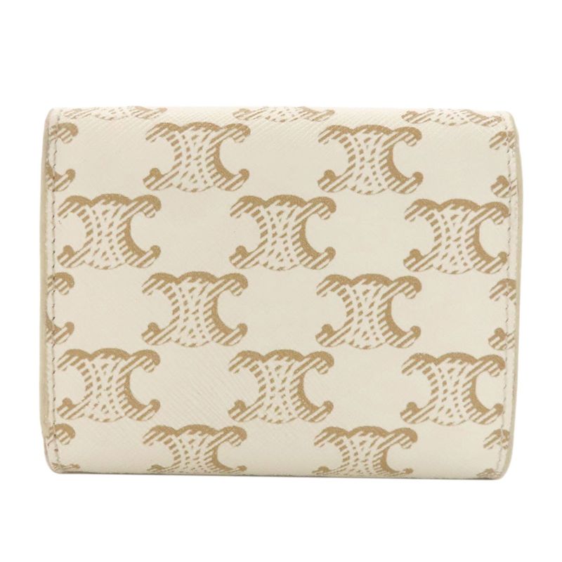Celine Macadam Pattern Trifold Wallet Bifold Leather