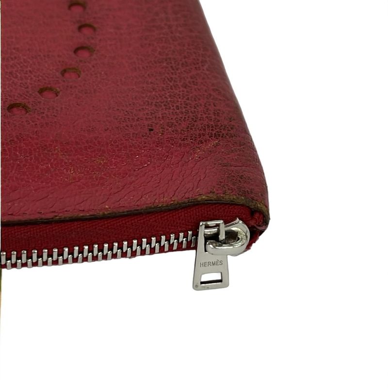 Hermes Bifold Wallet Evelyne Compact Zip Pink Zip Around