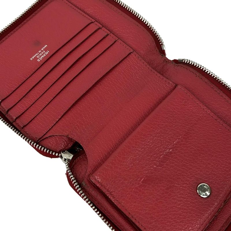 Hermes Bifold Wallet Evelyne Compact Zip Pink Zip Around