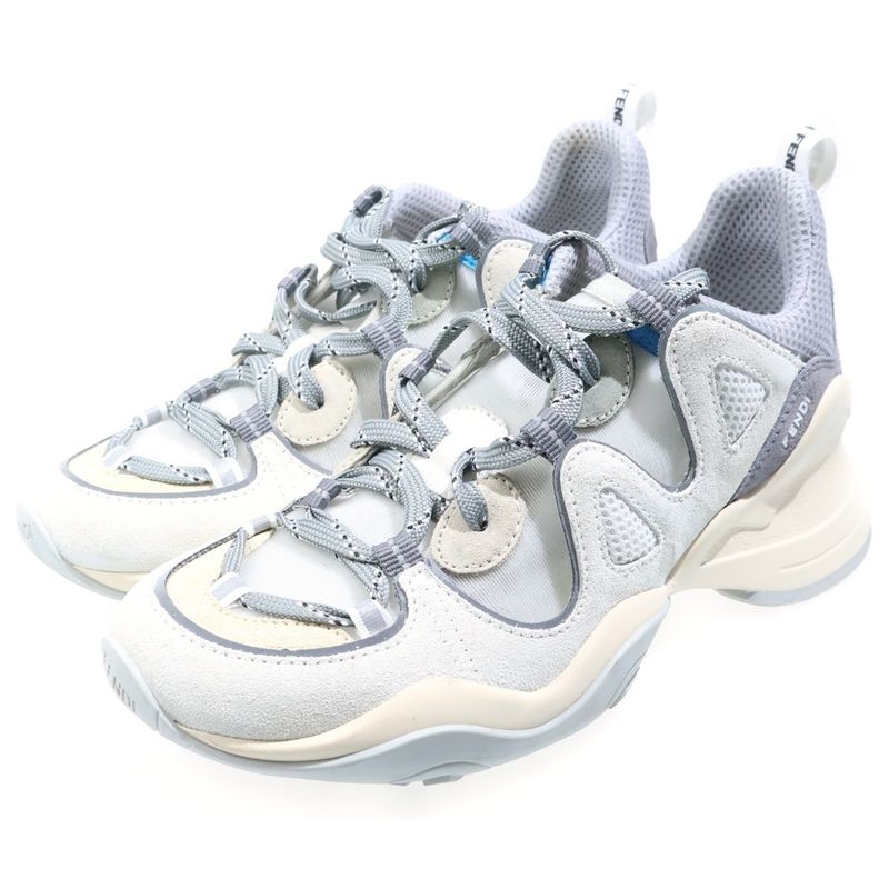 Fendi Fluid Dad Low Cut Sneakers Gray White Graywhite