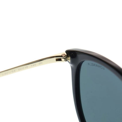 Chanel CC Logo Side Cat Eye Frame Sunglasses Black Gold