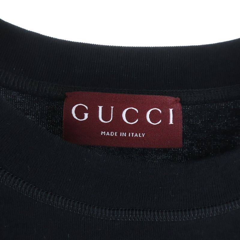 Gucci Cotton Jersey Print Short Sleeve T-Shirt Black
