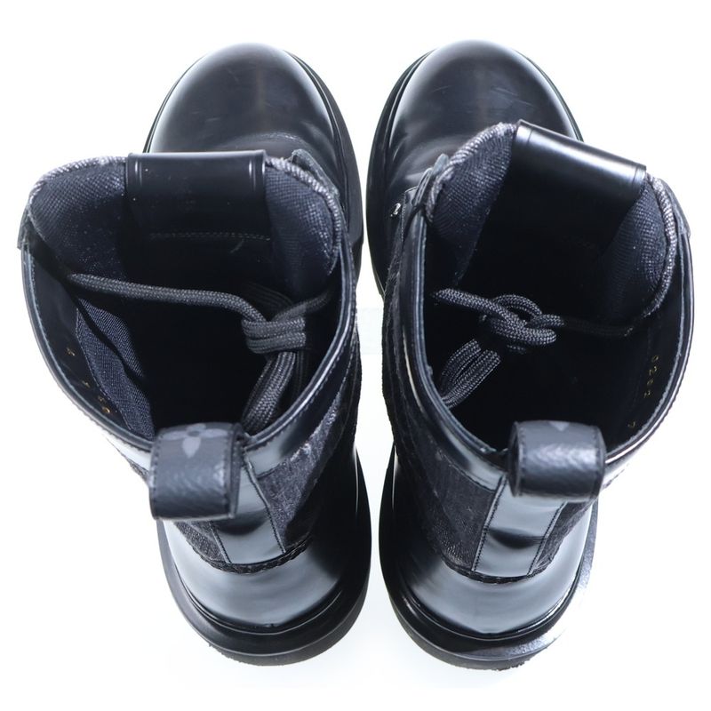 Louis Vuitton Monogram Denim LV Ranger Ankle Boots High Cut Sneakers Black