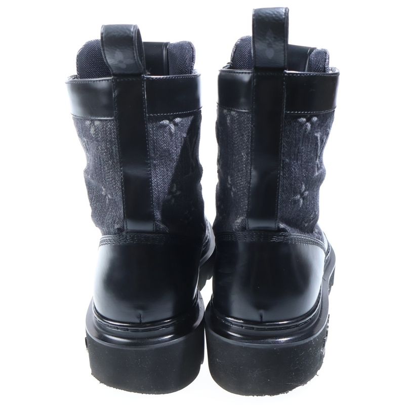 Louis Vuitton Monogram Denim LV Ranger Ankle Boots High Cut Sneakers Black