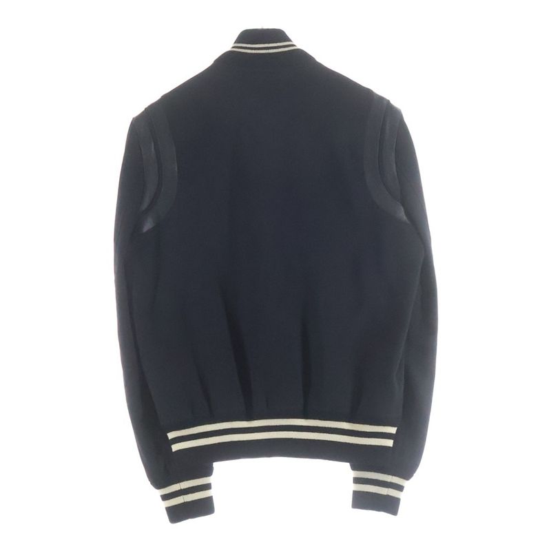 Saint Laurent Paris Teddy Jacket Stadium Bomber Black