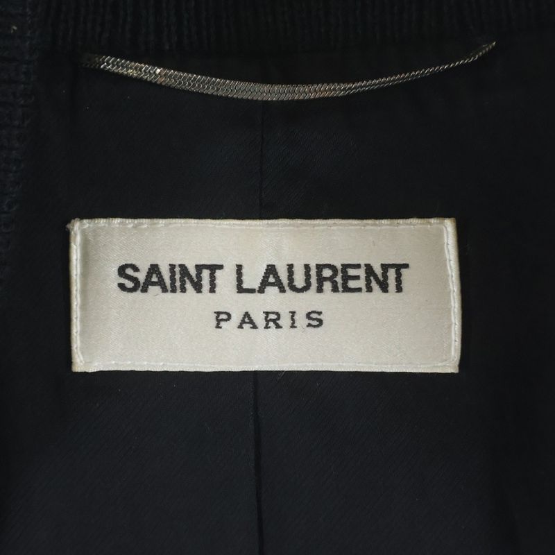 Saint Laurent Paris Teddy Jacket Stadium Bomber Black