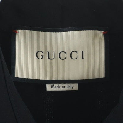 Gucci Web Ruffle Zip Up Jersey Dress Black