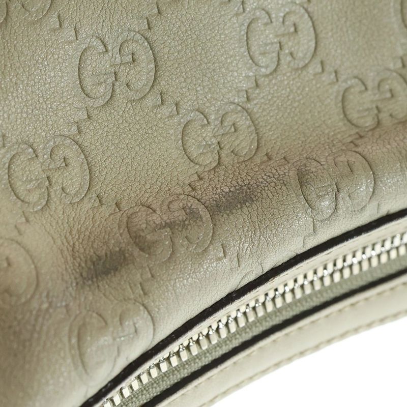 Guccissima Embossed Leather Shoulder Bag Beige