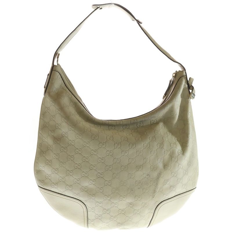 Guccissima Embossed Leather Shoulder Bag Beige