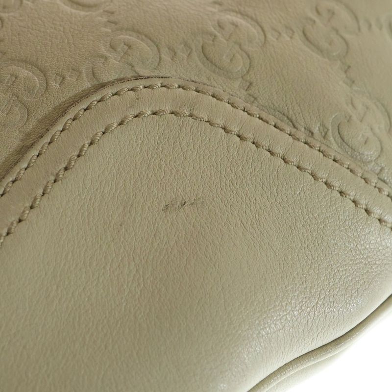 Guccissima Embossed Leather Shoulder Bag Beige
