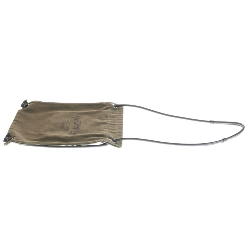 Hermes Aline PM Logo Print Canvas 2-Way Shoulder Bag Khaki
