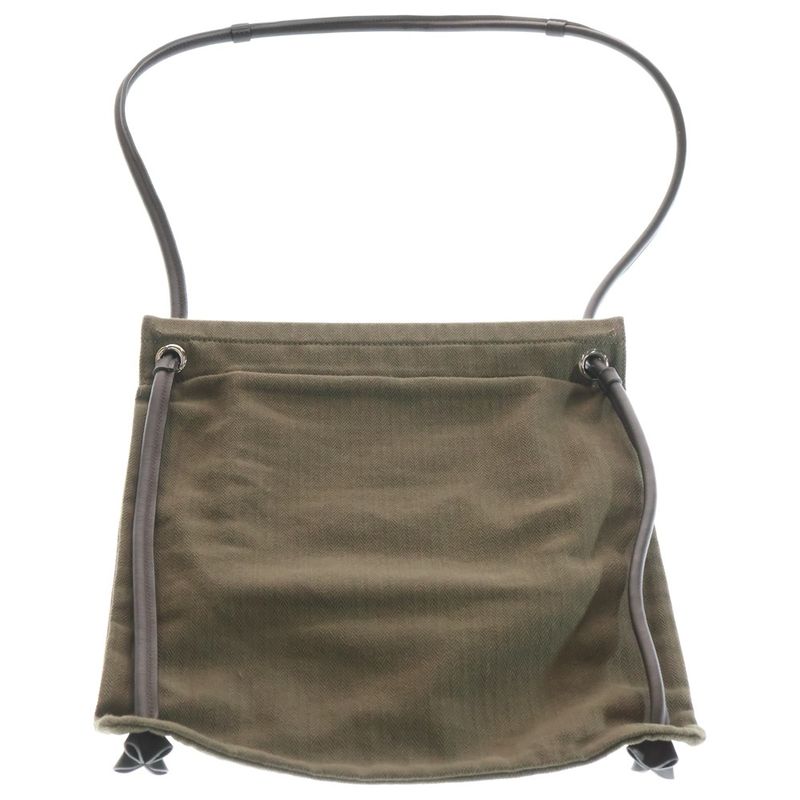Hermes Aline PM Logo Print Canvas 2-Way Shoulder Bag Khaki