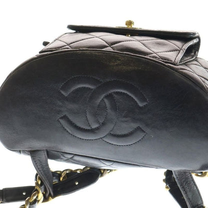 Chanel Quilted CC Logo Turnlock Lambskin Leather Backpack Gold