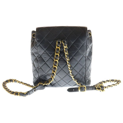 Chanel Quilted CC Logo Turnlock Lambskin Leather Backpack Gold