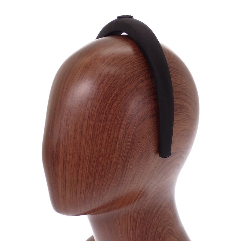 Prada Headband Hair Nylon Black Silver