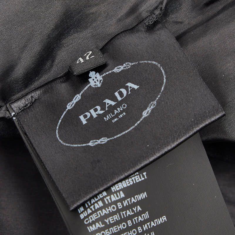 Prada Sleeveless Dress 42 Gray Multicolor Wool Silk