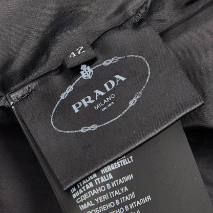 Prada Sleeveless Dress 42 Gray Multicolor Wool Silk