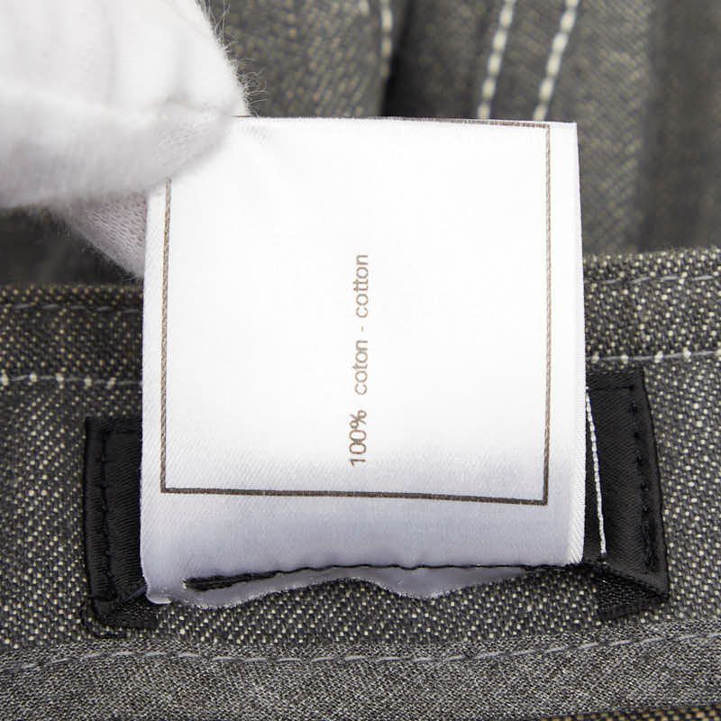 Chanel CC Logo Denim Pants 36 Gray Cotton
