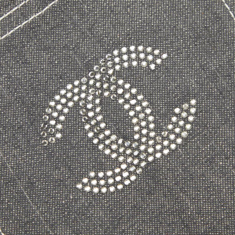 Chanel CC Logo Denim Pants 36 Gray Cotton