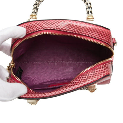 Bvlgari Serpenti Scalier 2-Way Shoulder Bag Pink Leather