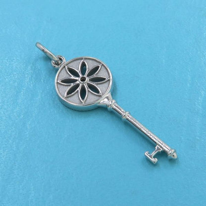 Tiffany & Co Daisy Key Charm Pink Saffiano