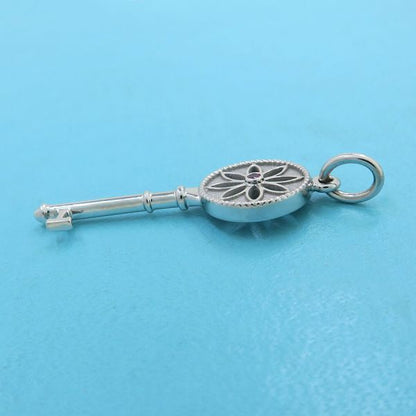 Tiffany & Co Daisy Key Charm Pink Saffiano