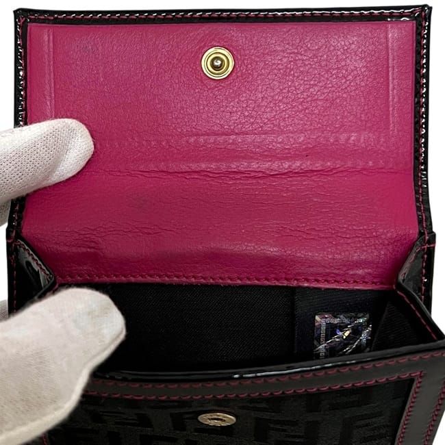 Fendi Bifold Wallet Black Pink Zucchino