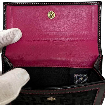 Fendi Bifold Wallet Black Pink Zucchino