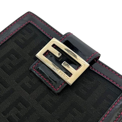 Fendi Bifold Wallet Black Pink Zucchino