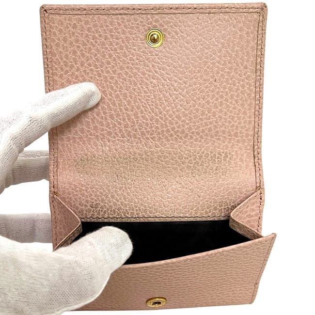 Gucci Trifold Wallet Pink Beige GG Marmont