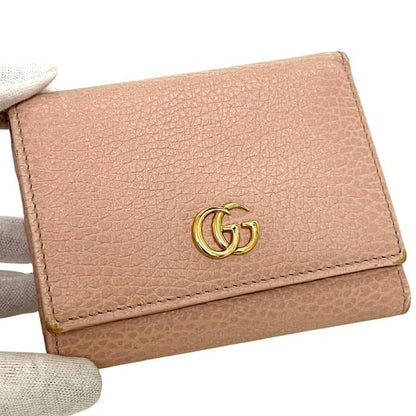 Gucci Trifold Wallet Pink Beige GG Marmont
