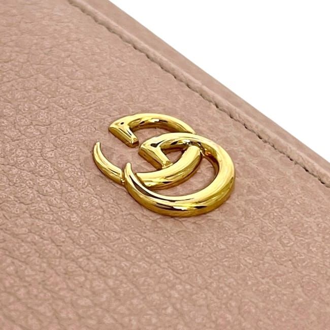 Gucci Trifold Wallet Pink Beige GG Marmont