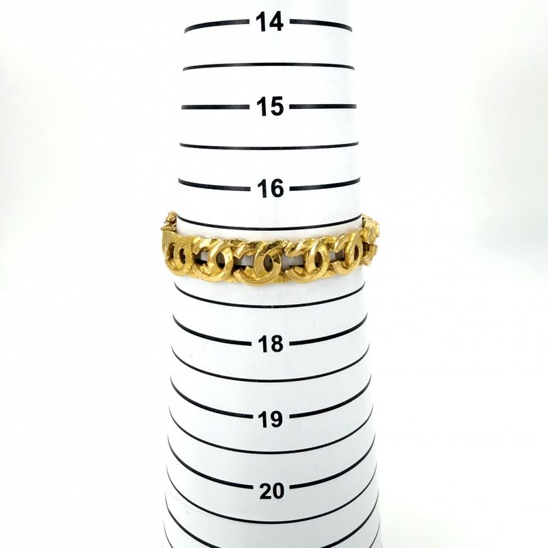 Chanel Bangle Bracelet CC Logo Coco Vintage Gold