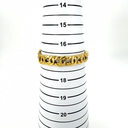 Chanel Bangle Bracelet CC Logo Coco Vintage Gold