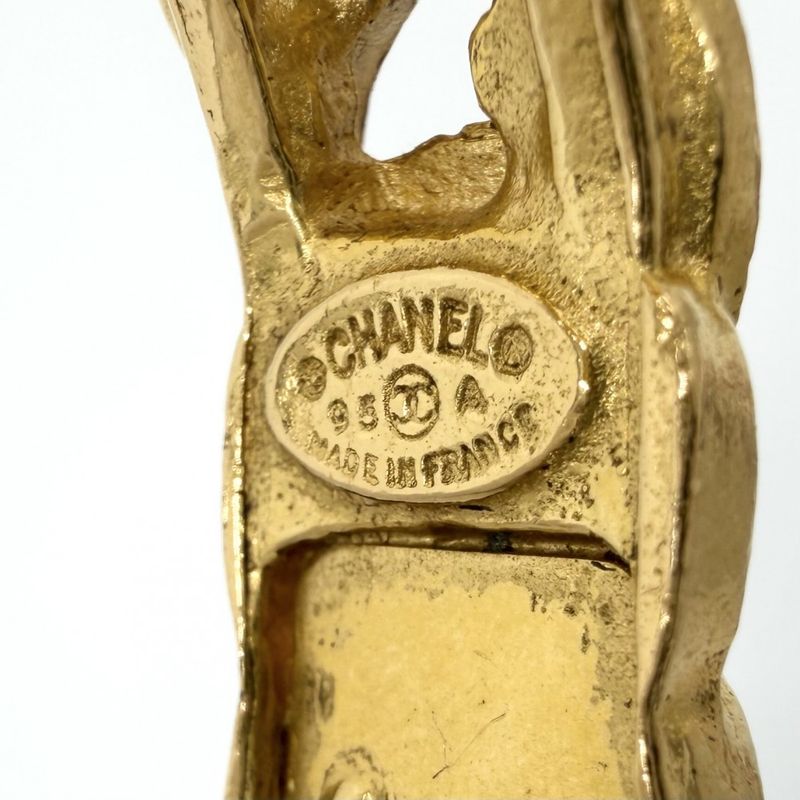 Chanel Bangle Bracelet CC Logo Coco Vintage Gold