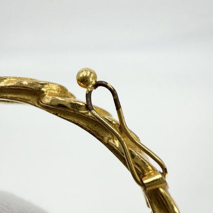 Chanel Bangle Bracelet CC Logo Coco Vintage Gold