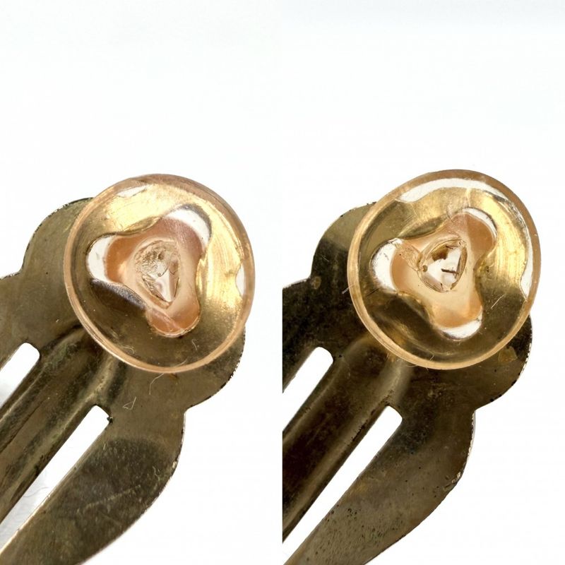 Chanel Earrings Gripoix CC Logo Vintage Coco Stone
